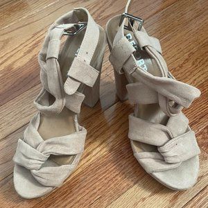 4" Report Suade Nude Heels